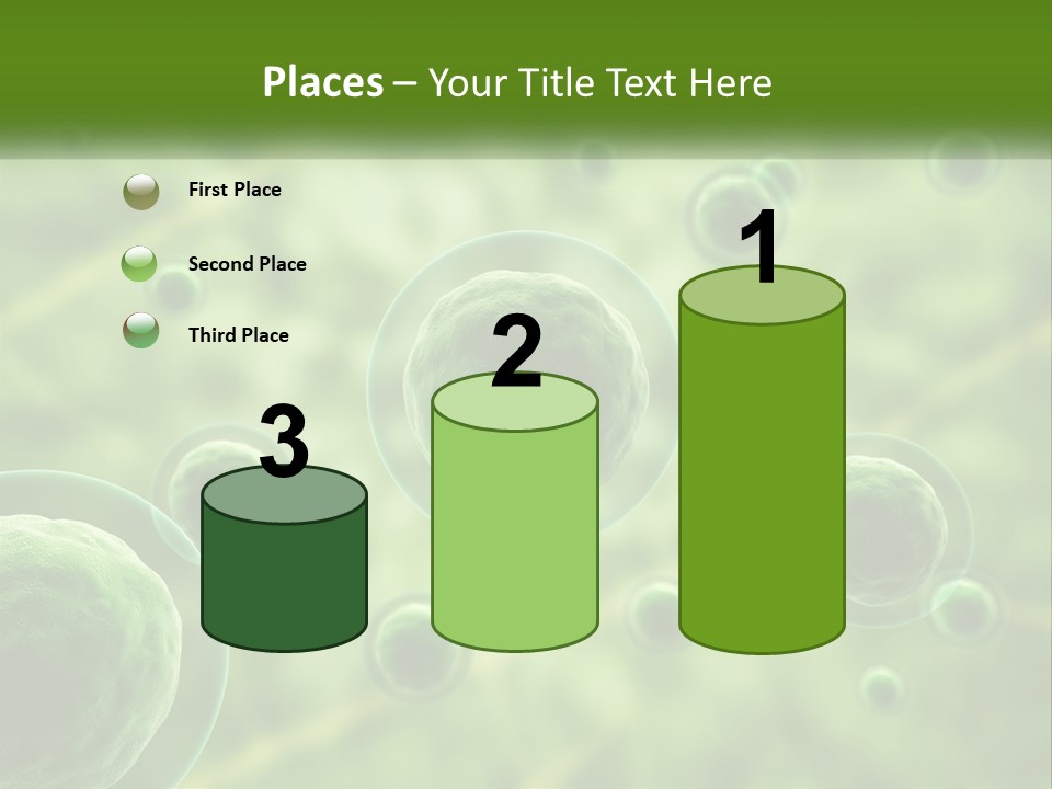 A Group Of Green Bubbles With A Green Background PowerPoint Template