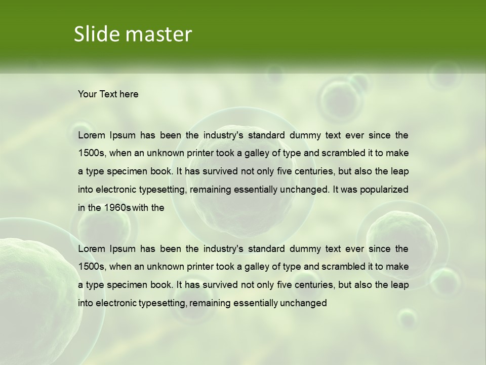 A Group Of Green Bubbles With A Green Background PowerPoint Template