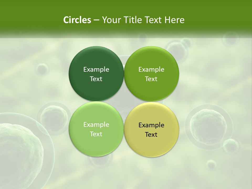 A Group Of Green Bubbles With A Green Background PowerPoint Template