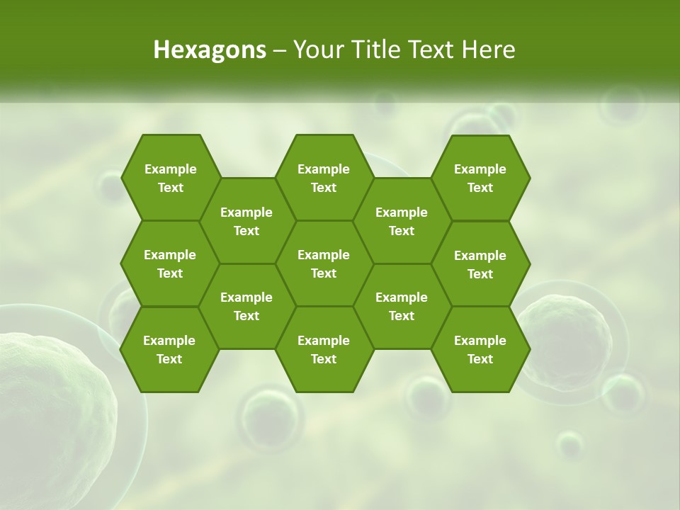 A Group Of Green Bubbles With A Green Background PowerPoint Template