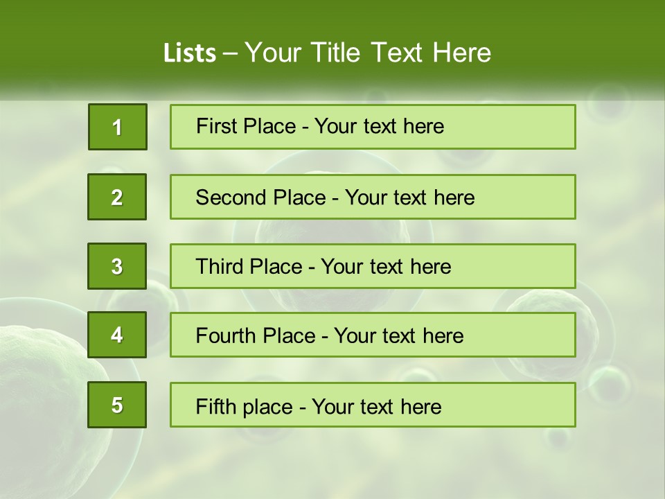 A Group Of Green Bubbles With A Green Background PowerPoint Template