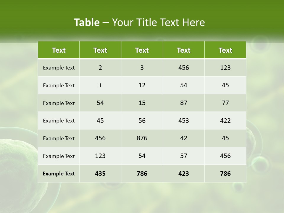 A Group Of Green Bubbles With A Green Background PowerPoint Template