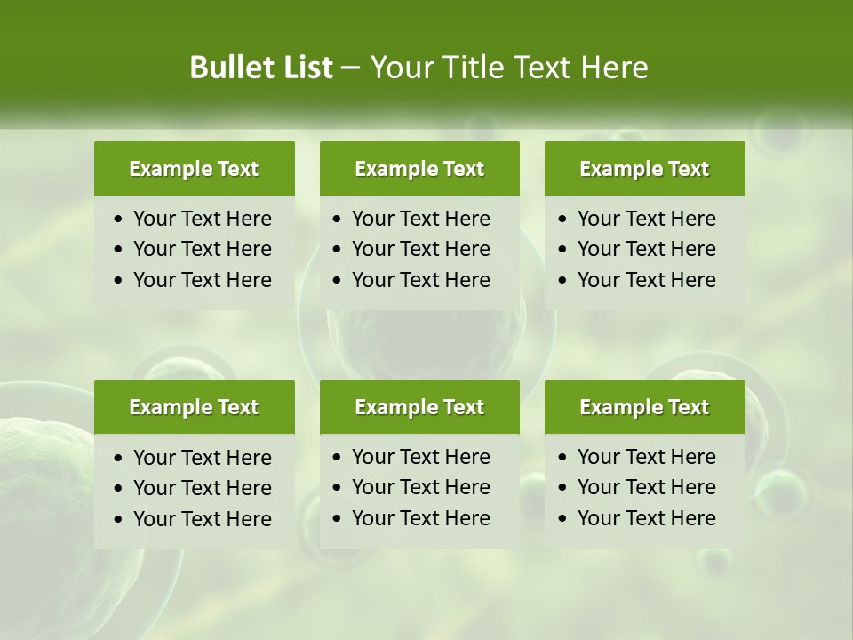 A Group Of Green Bubbles With A Green Background PowerPoint Template
