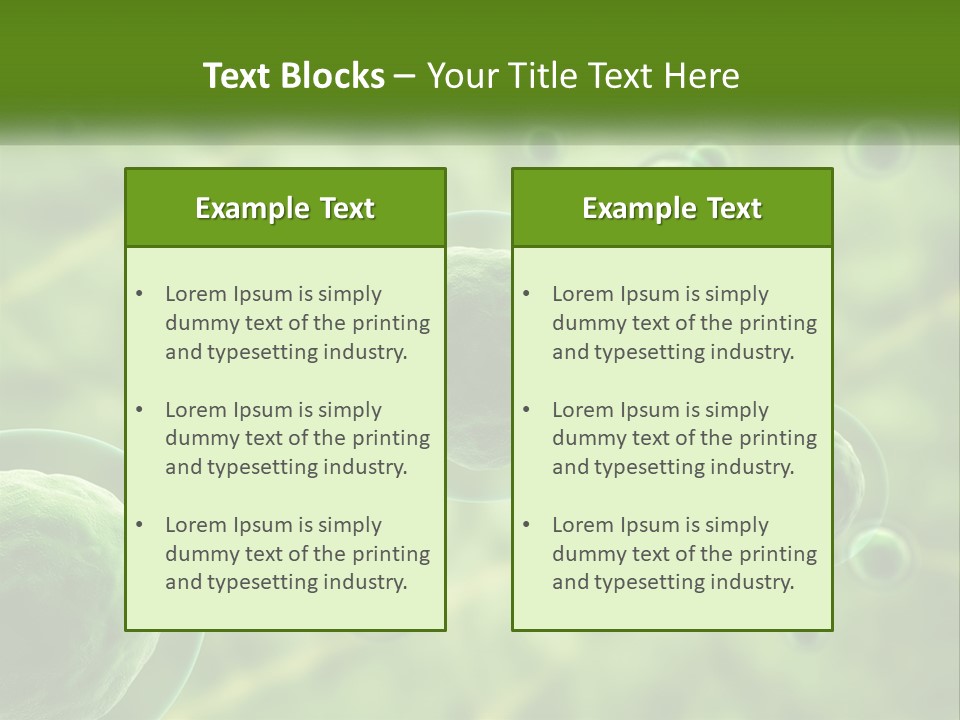 A Group Of Green Bubbles With A Green Background PowerPoint Template