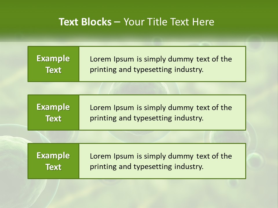 A Group Of Green Bubbles With A Green Background PowerPoint Template
