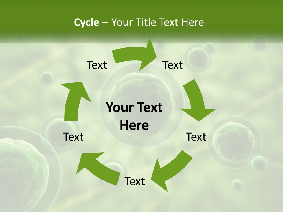 A Group Of Green Bubbles With A Green Background PowerPoint Template