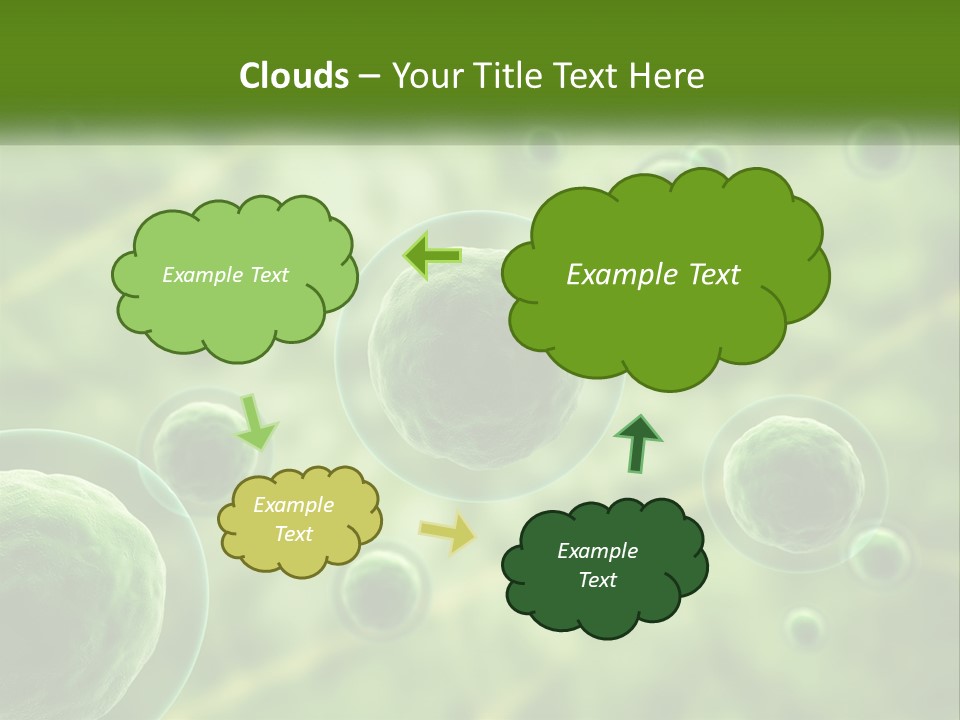A Group Of Green Bubbles With A Green Background PowerPoint Template
