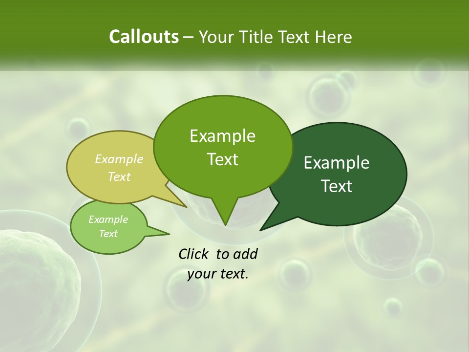 A Group Of Green Bubbles With A Green Background PowerPoint Template