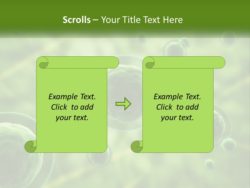 A Group Of Green Bubbles With A Green Background PowerPoint Template