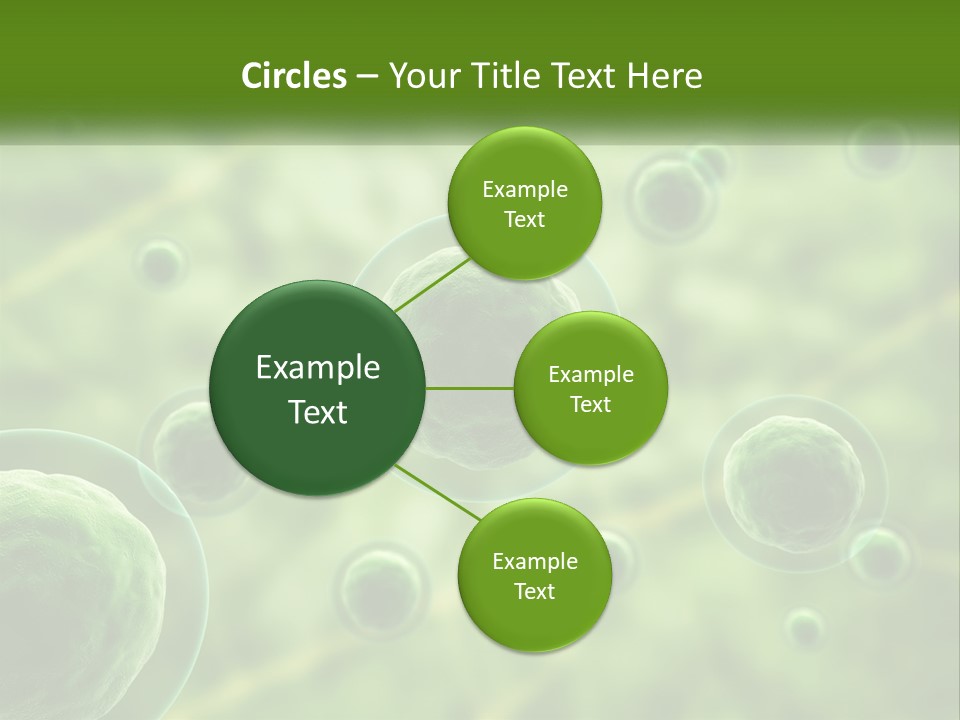 A Group Of Green Bubbles With A Green Background PowerPoint Template