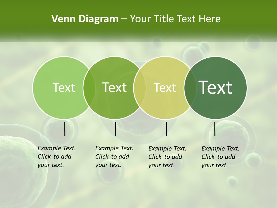 A Group Of Green Bubbles With A Green Background PowerPoint Template
