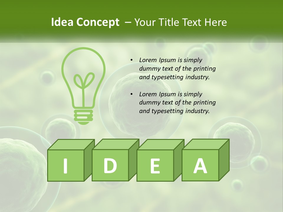 A Group Of Green Bubbles With A Green Background PowerPoint Template