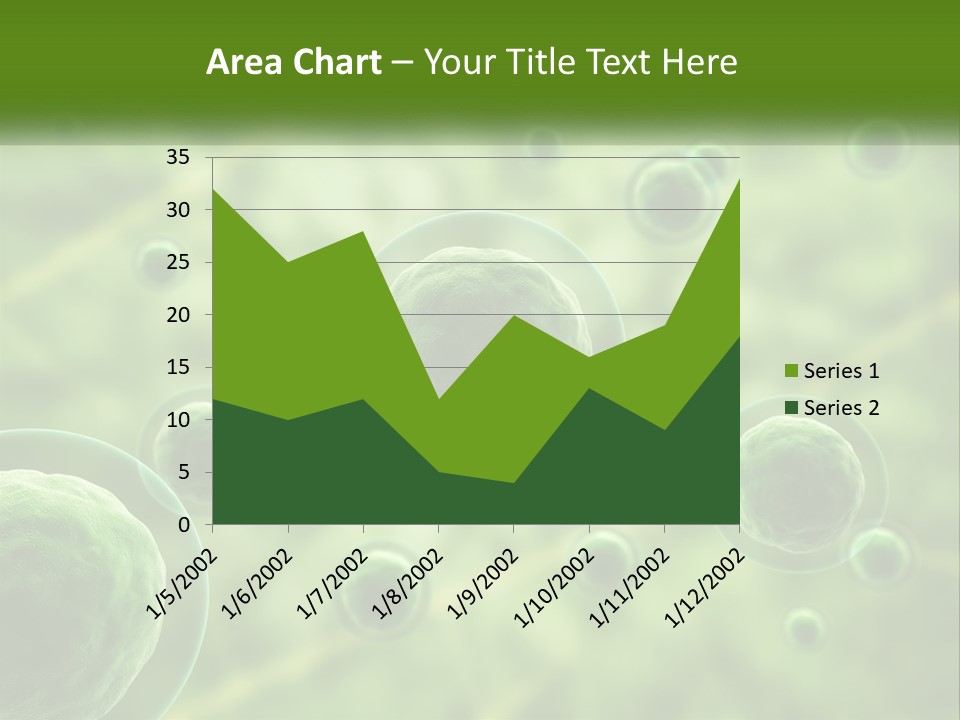 A Group Of Green Bubbles With A Green Background PowerPoint Template