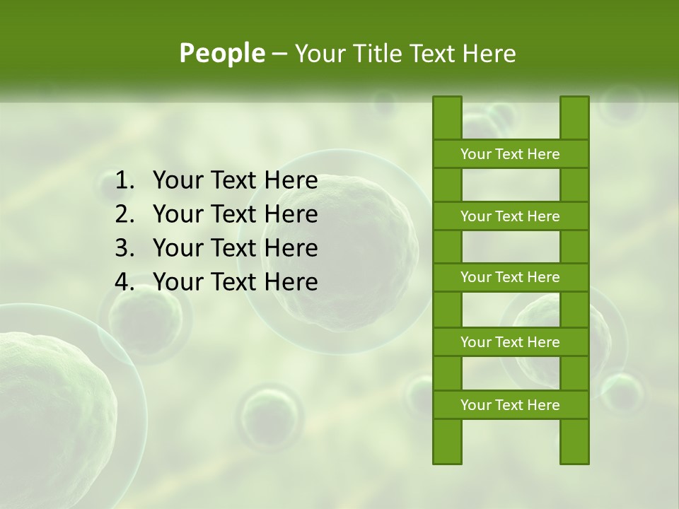 A Group Of Green Bubbles With A Green Background PowerPoint Template