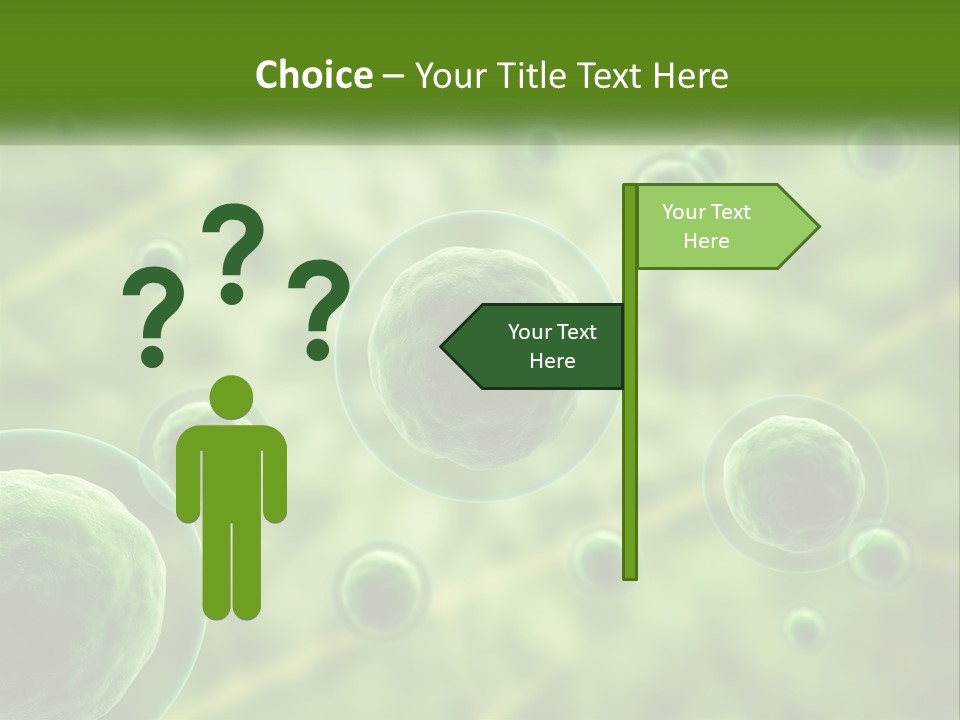 A Group Of Green Bubbles With A Green Background PowerPoint Template