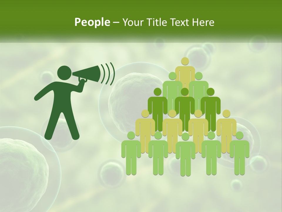 A Group Of Green Bubbles With A Green Background PowerPoint Template