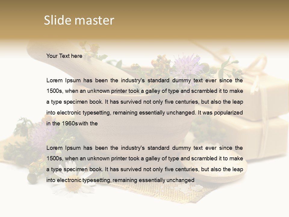 A Mortar, Mortars, And Flowers In A Mortar Bowl Powerpoint Template PowerPoint Template