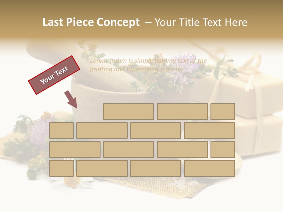 A Mortar, Mortars, And Flowers In A Mortar Bowl Powerpoint Template PowerPoint Template