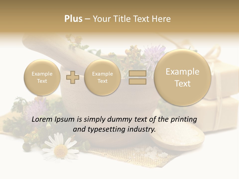 A Mortar, Mortars, And Flowers In A Mortar Bowl Powerpoint Template PowerPoint Template