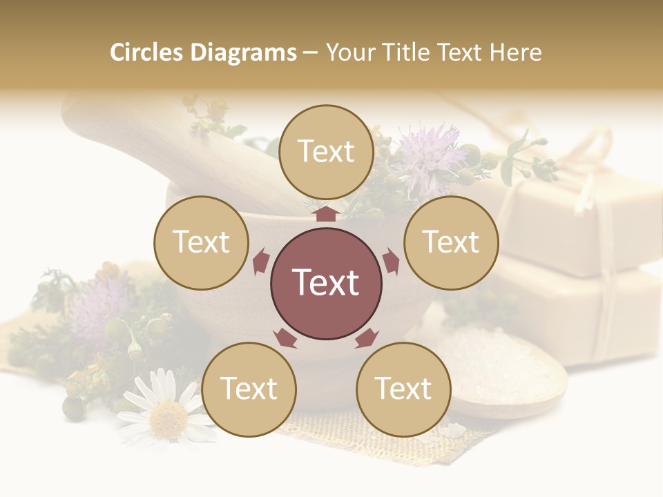 A Mortar, Mortars, And Flowers In A Mortar Bowl Powerpoint Template PowerPoint Template