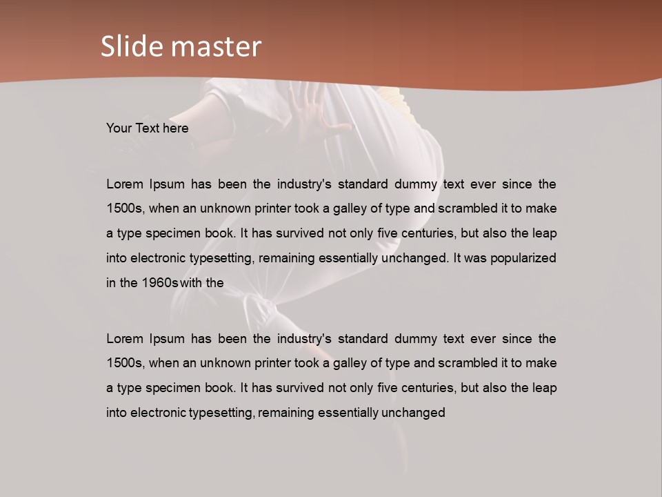 A Woman Jumping In The Air With Her Arms Outstretched PowerPoint Template