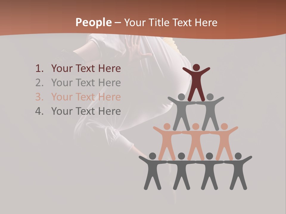 A Woman Jumping In The Air With Her Arms Outstretched PowerPoint Template