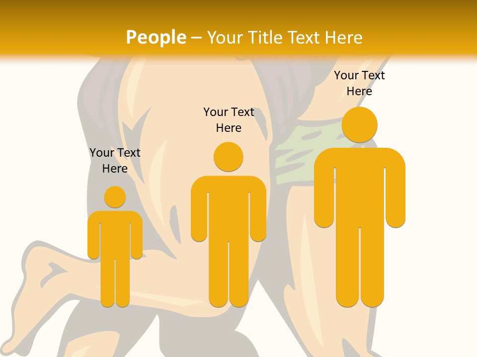 A Couple Of People Hugging Each Other On A Yellow Background PowerPoint Template