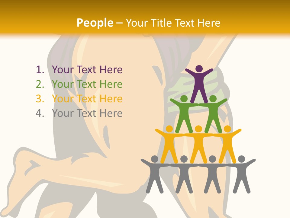 A Couple Of People Hugging Each Other On A Yellow Background PowerPoint Template