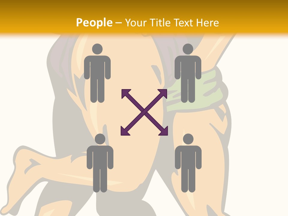 A Couple Of People Hugging Each Other On A Yellow Background PowerPoint Template