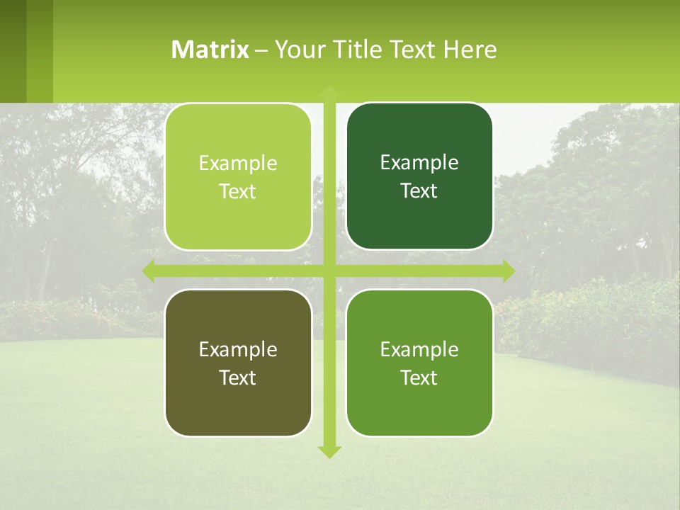 A Green Lawn With Bushes And Trees In The Background PowerPoint Template