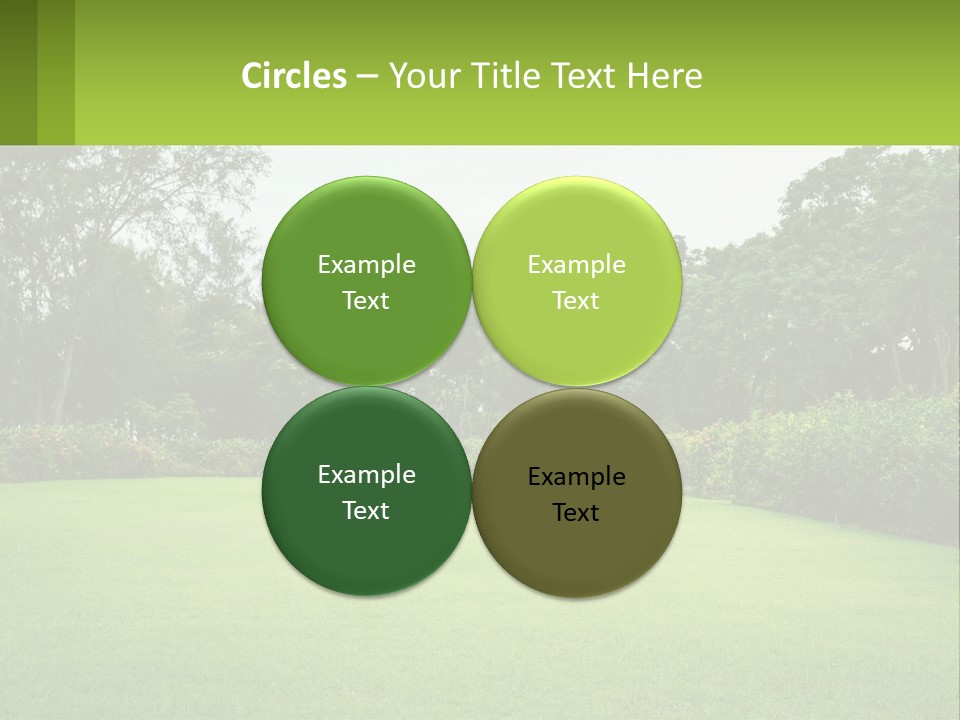 A Green Lawn With Bushes And Trees In The Background PowerPoint Template