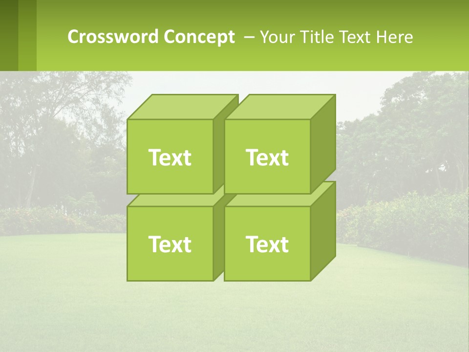 A Green Lawn With Bushes And Trees In The Background PowerPoint Template