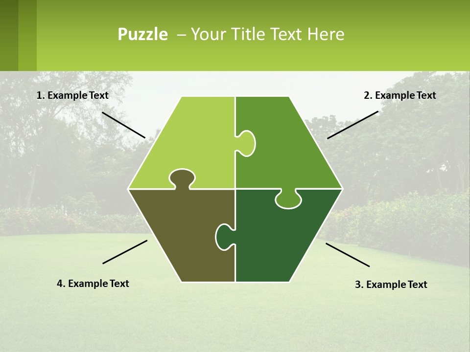 A Green Lawn With Bushes And Trees In The Background PowerPoint Template