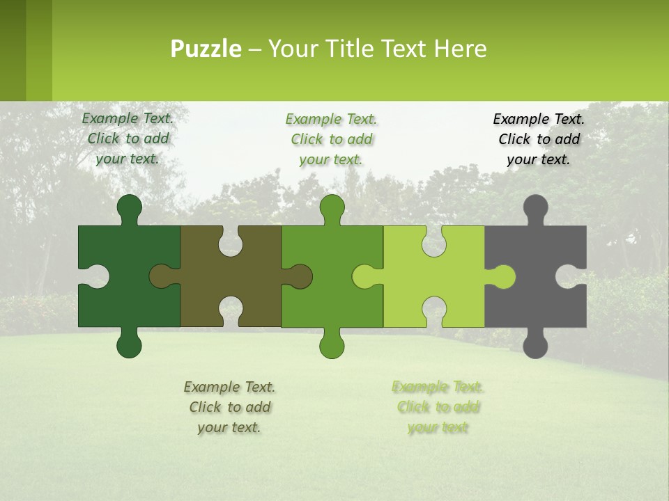 A Green Lawn With Bushes And Trees In The Background PowerPoint Template