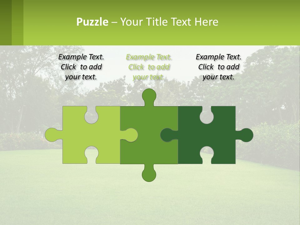 A Green Lawn With Bushes And Trees In The Background PowerPoint Template