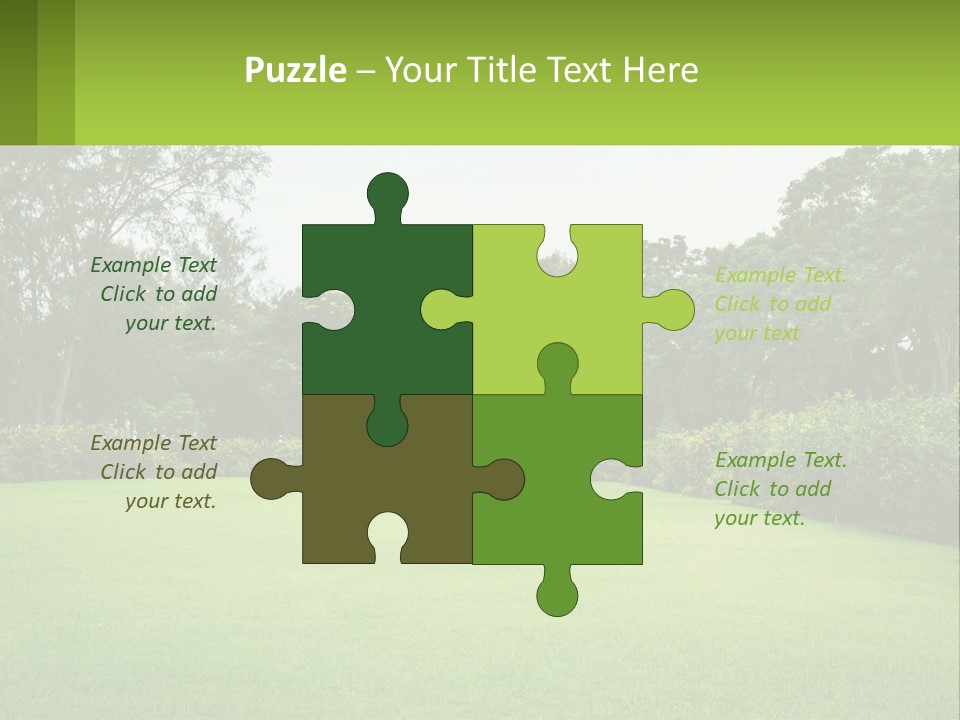 A Green Lawn With Bushes And Trees In The Background PowerPoint Template