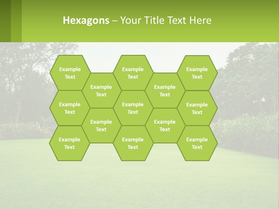 A Green Lawn With Bushes And Trees In The Background PowerPoint Template