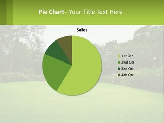 A Green Lawn With Bushes And Trees In The Background PowerPoint Template