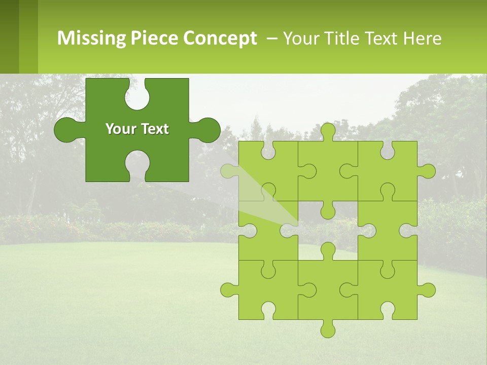 A Green Lawn With Bushes And Trees In The Background PowerPoint Template