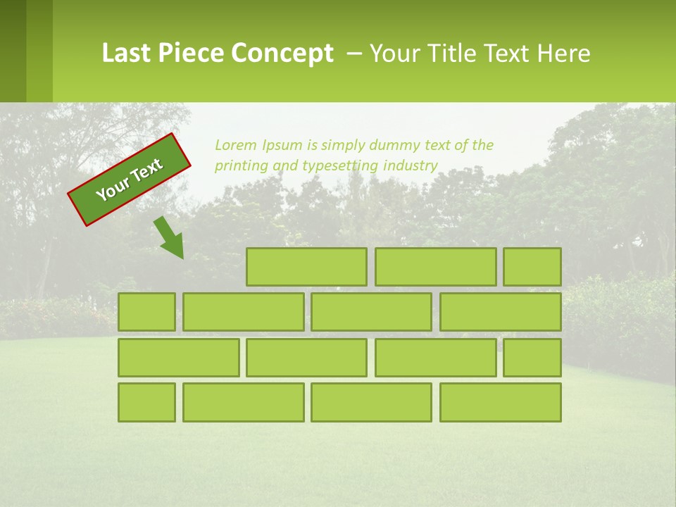 A Green Lawn With Bushes And Trees In The Background PowerPoint Template