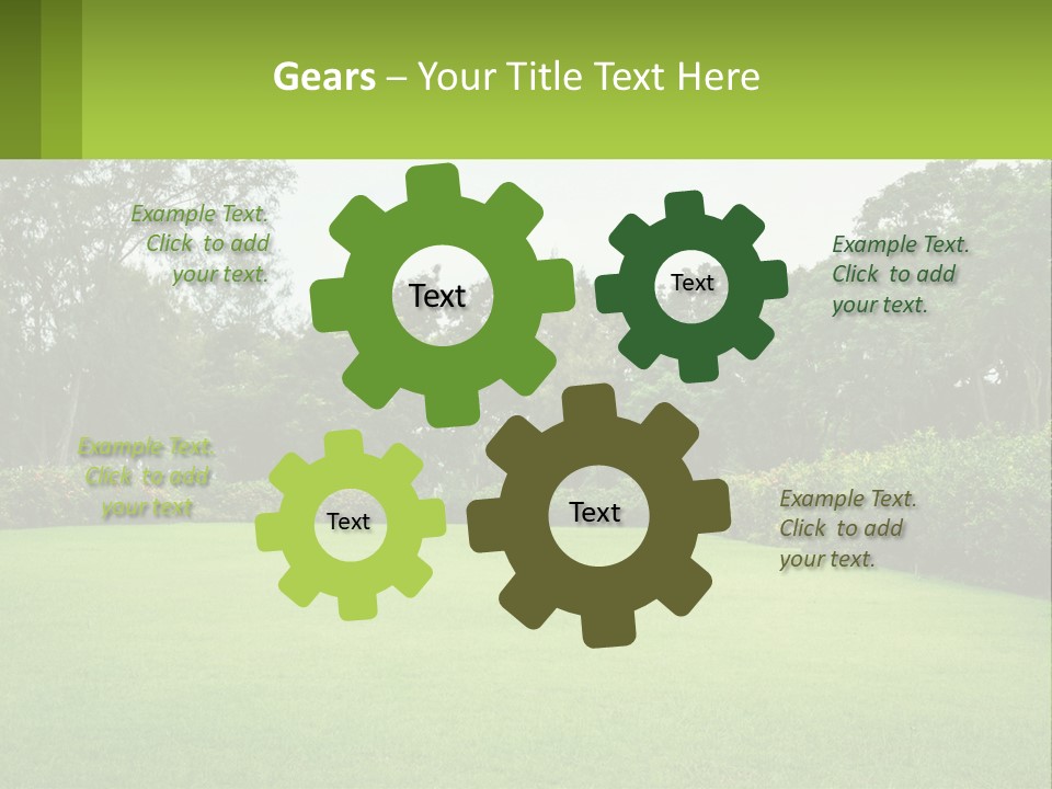 A Green Lawn With Bushes And Trees In The Background PowerPoint Template