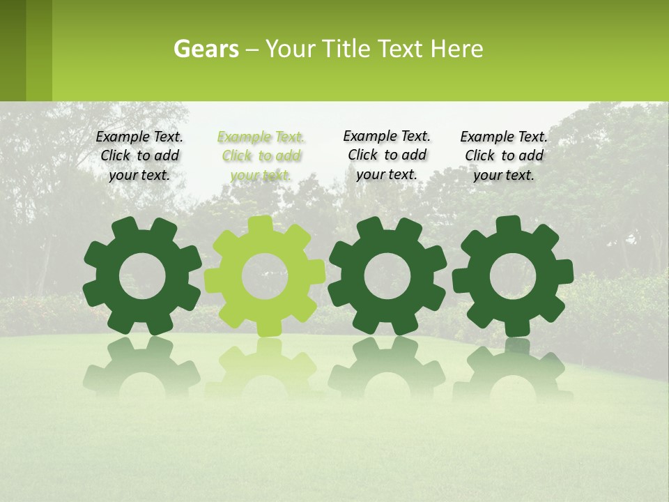 A Green Lawn With Bushes And Trees In The Background PowerPoint Template