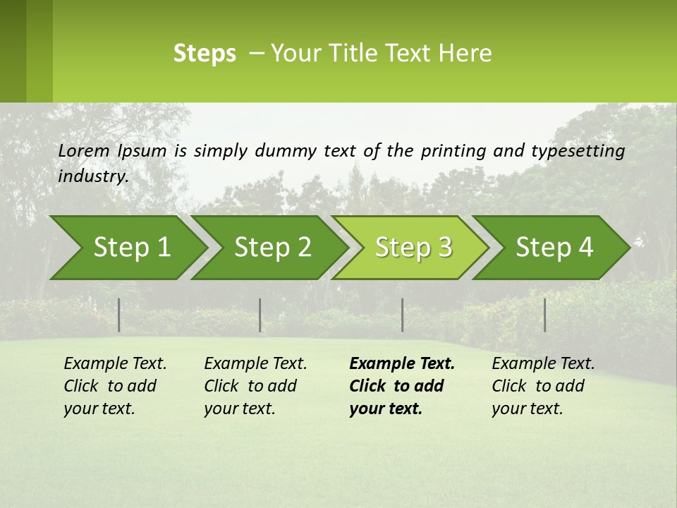 A Green Lawn With Bushes And Trees In The Background PowerPoint Template