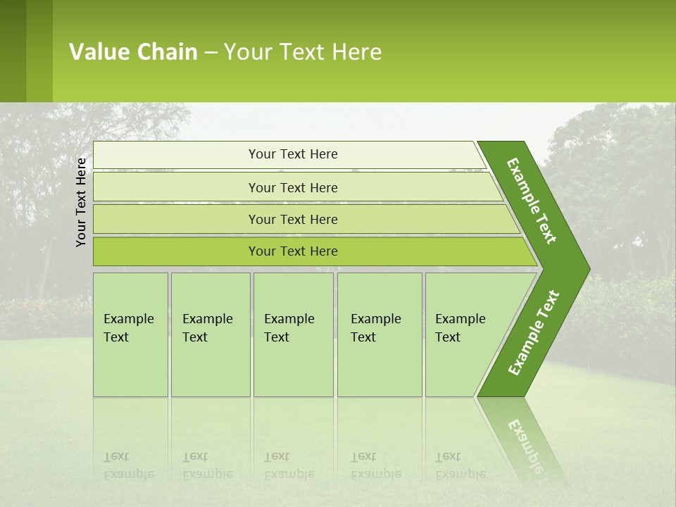 A Green Lawn With Bushes And Trees In The Background PowerPoint Template