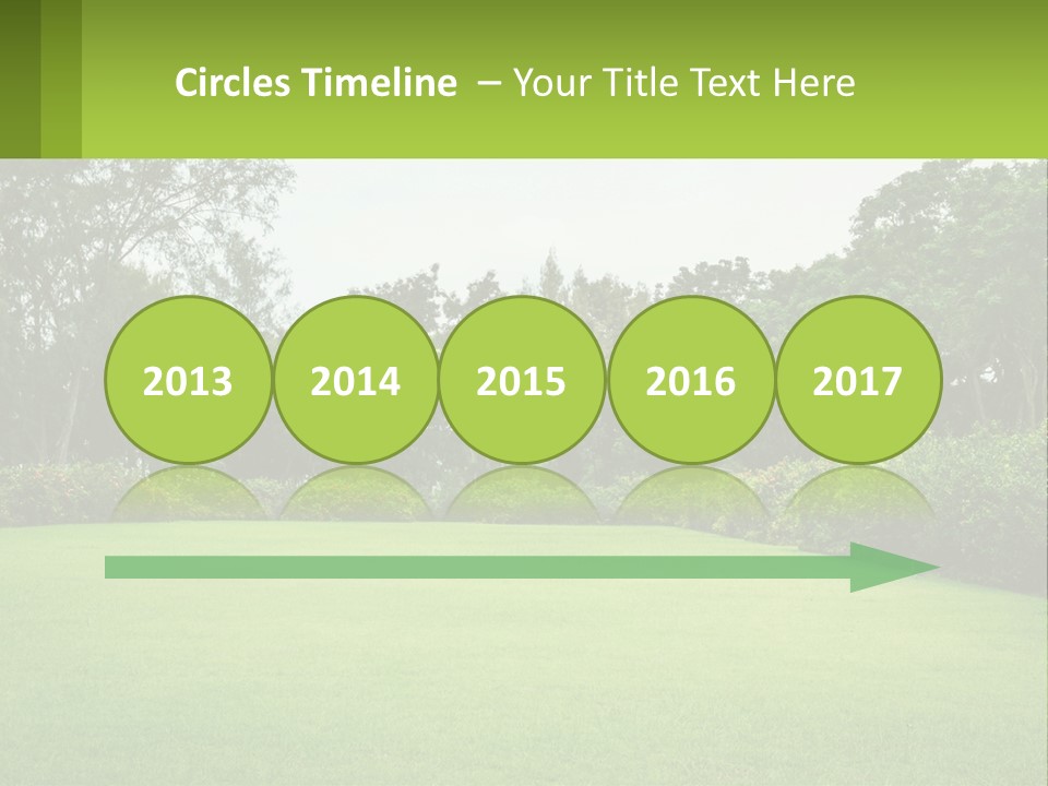 A Green Lawn With Bushes And Trees In The Background PowerPoint Template