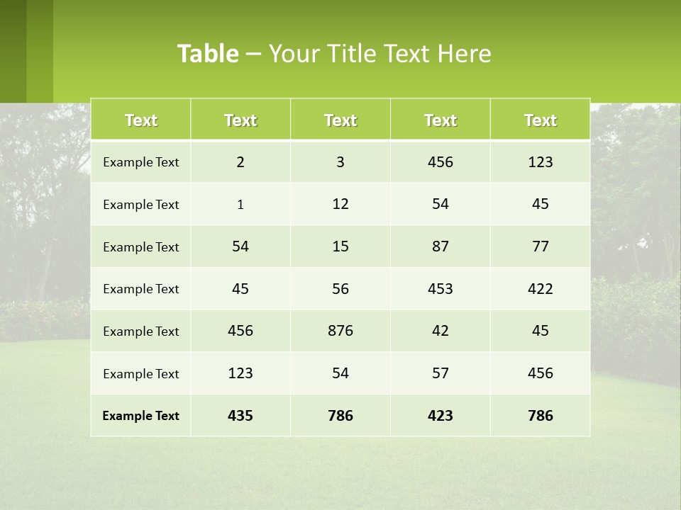 A Green Lawn With Bushes And Trees In The Background PowerPoint Template