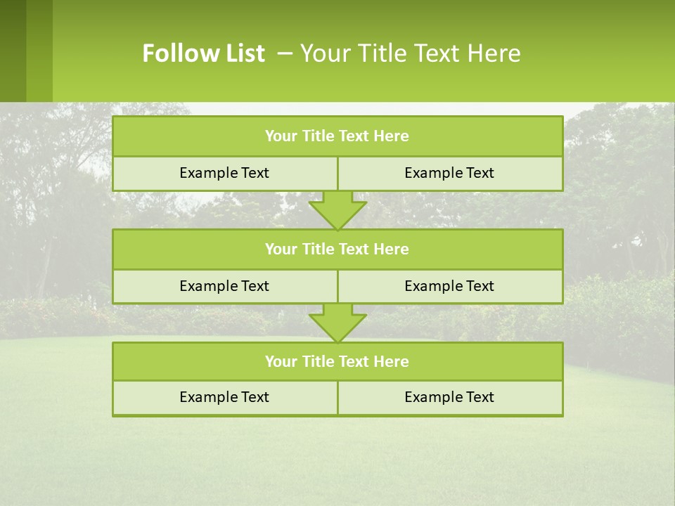 A Green Lawn With Bushes And Trees In The Background PowerPoint Template