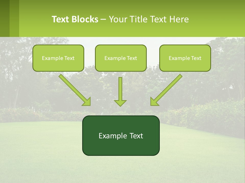 A Green Lawn With Bushes And Trees In The Background PowerPoint Template