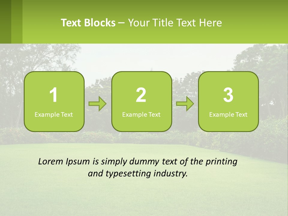 A Green Lawn With Bushes And Trees In The Background PowerPoint Template