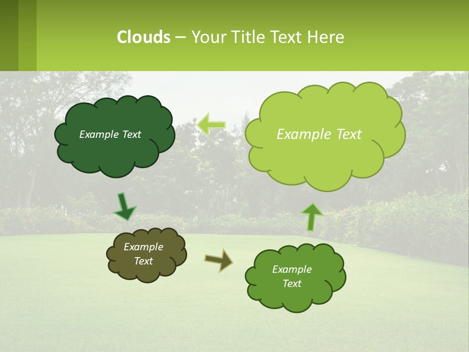A Green Lawn With Bushes And Trees In The Background PowerPoint Template